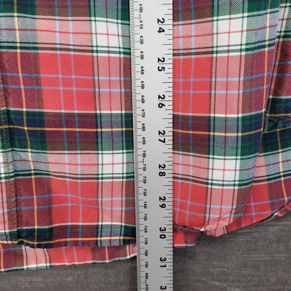 Lot of 2 J.Crew Y2K Mens LT Large Tall Plaid Oxford Button Down Shirts Red Multi